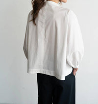 Elle Grey - Elegant Puff-sleeve Blouse