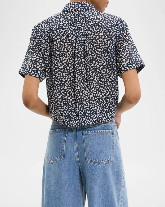 Theory - Tie Front Short Sleeve Blouse