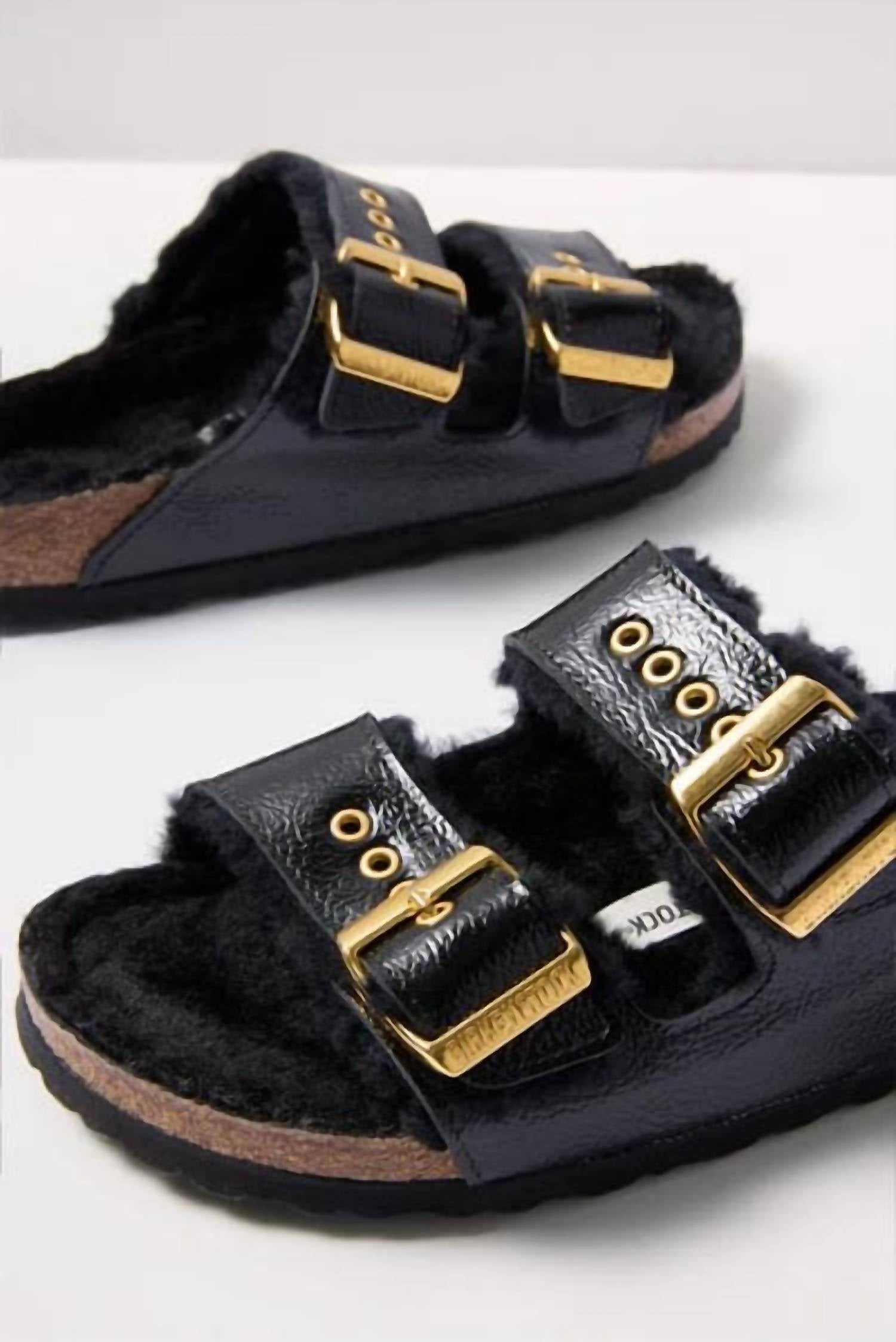 Birkenstock - Women's Arizona Shearling Patent Sandal