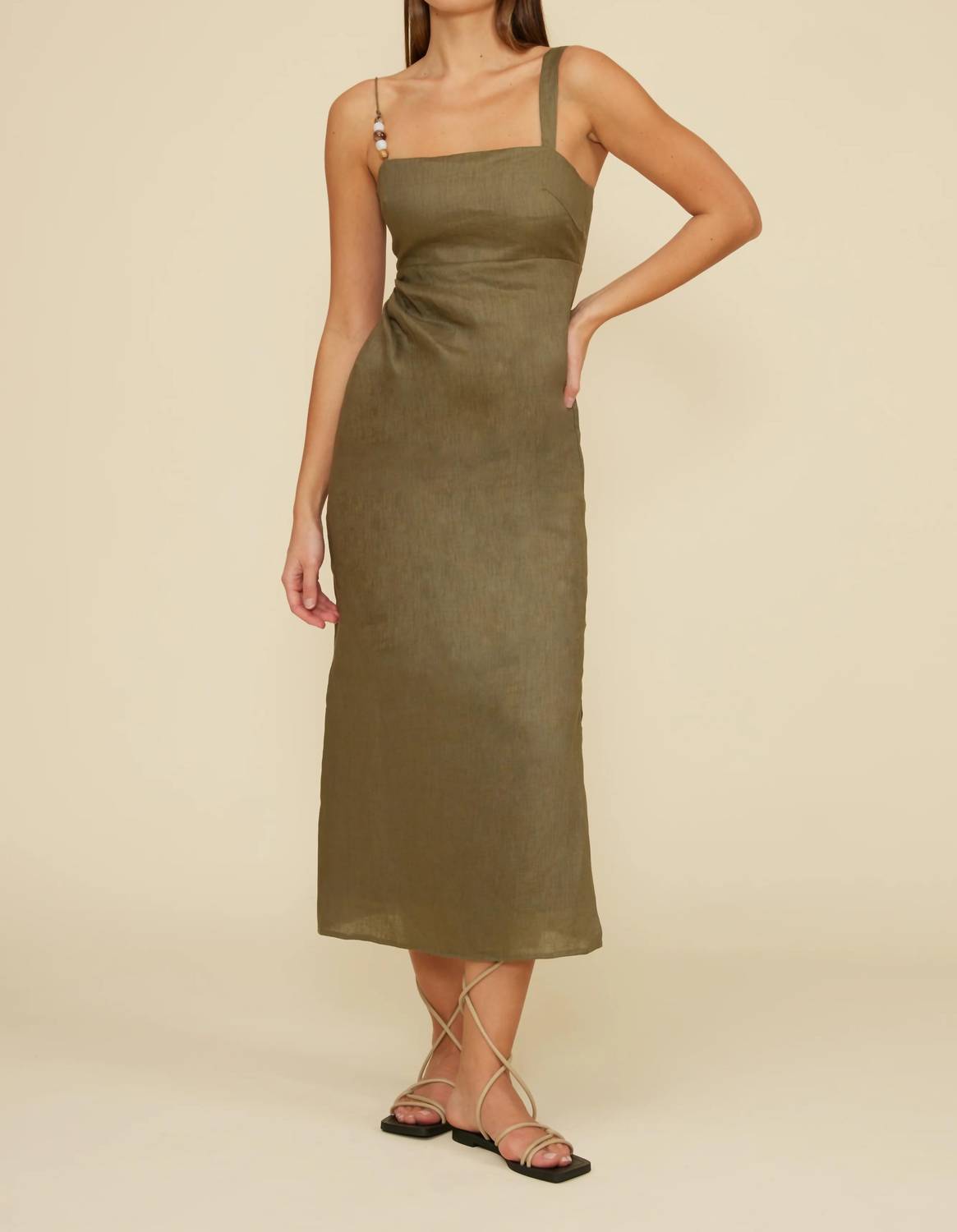 Lucy Paris - Dezie Bead Detail Midi Dress