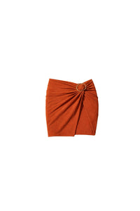 Luli Fama Bamboo Sands Ring Twist Front Mini Skirt in terracota - women's swimwear - view 4