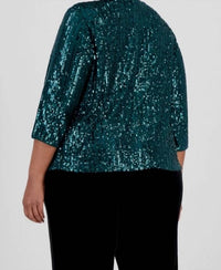 Alex Evenings - Sequin Top And Jacket Set - Plus