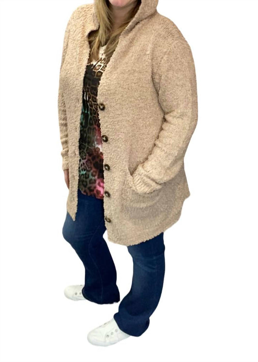 Andree By Unit - Hooded Popcorn Cardigan - PLUS