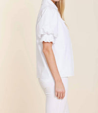 Dolce Cabo - Poplin Rhinestone Detail Pocket Top