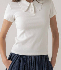 Elle Grey - Short Sleeve Knit Polo