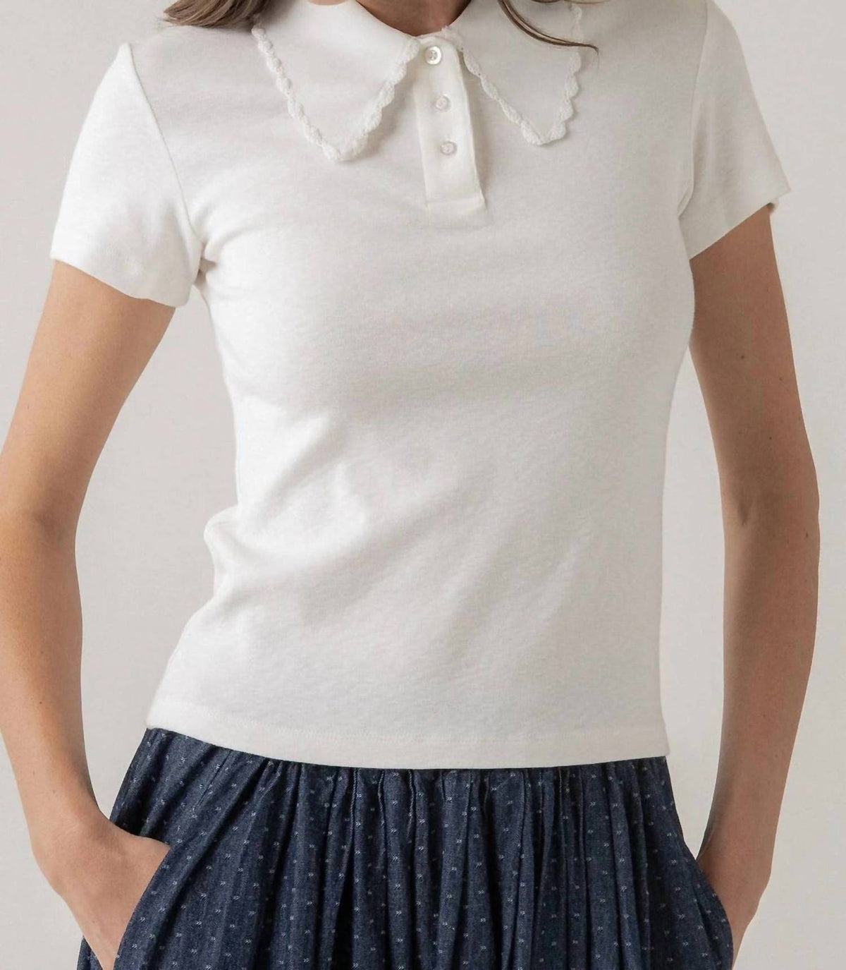 Elle Grey - Short Sleeve Knit Polo