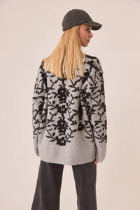 Nekane - Women's Floral Jacquard Cardigan