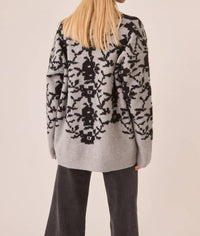 Nekane - Women's Floral Jacquard Cardigan