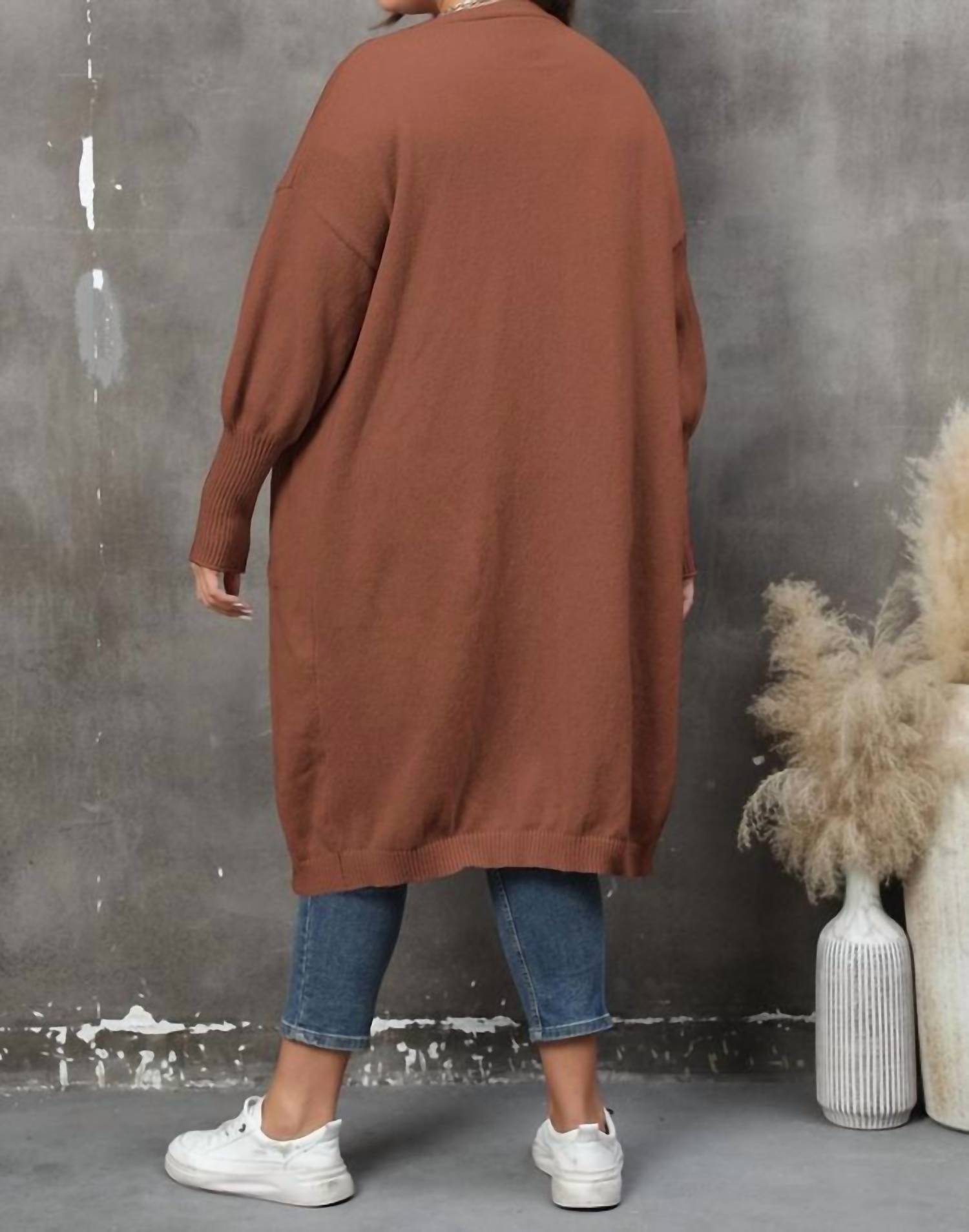 Lily Clothing - Open Front Knit Cardigan - Plus