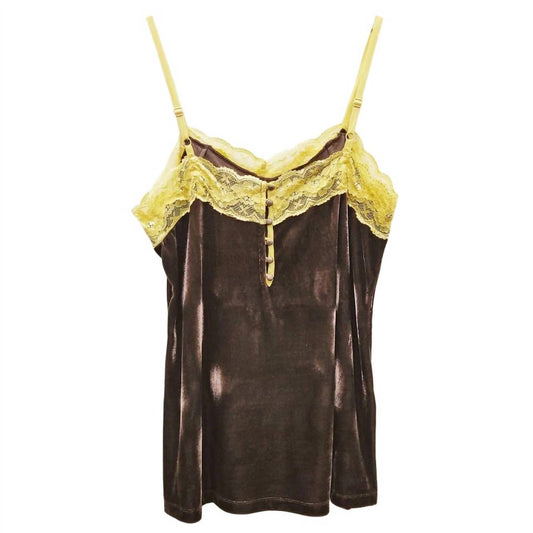 Aratta - Women's Velvet Lace Trim Cami