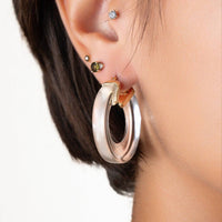 Gold & Honey - Women's Chunky V-hoop Earrings