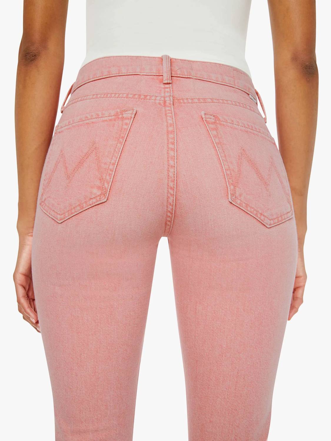 Mother The Mid Rise Dazzler Ankle Jean in sunset coral twice as nice - women's jeans - view 4