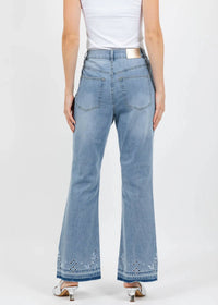 Oui - Embroidered Boot Cut Jeans