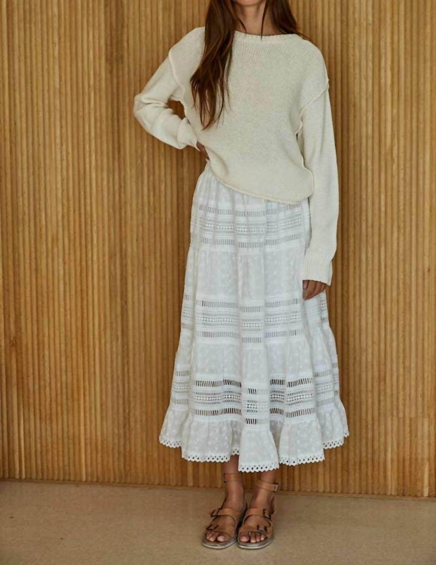 By Together - Eyelet Lace Midi Skirt
