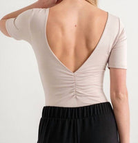 Wasabi + Mint - Leah Scrunched Low Back Short Sleeve Bodysuit