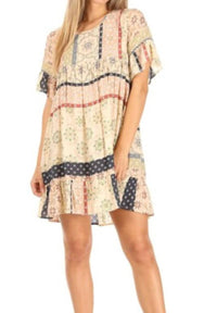 Chris & Carol - Boho Print Mini Dress