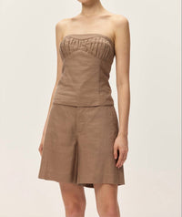 Elodie - Mavi Linen Tube Top