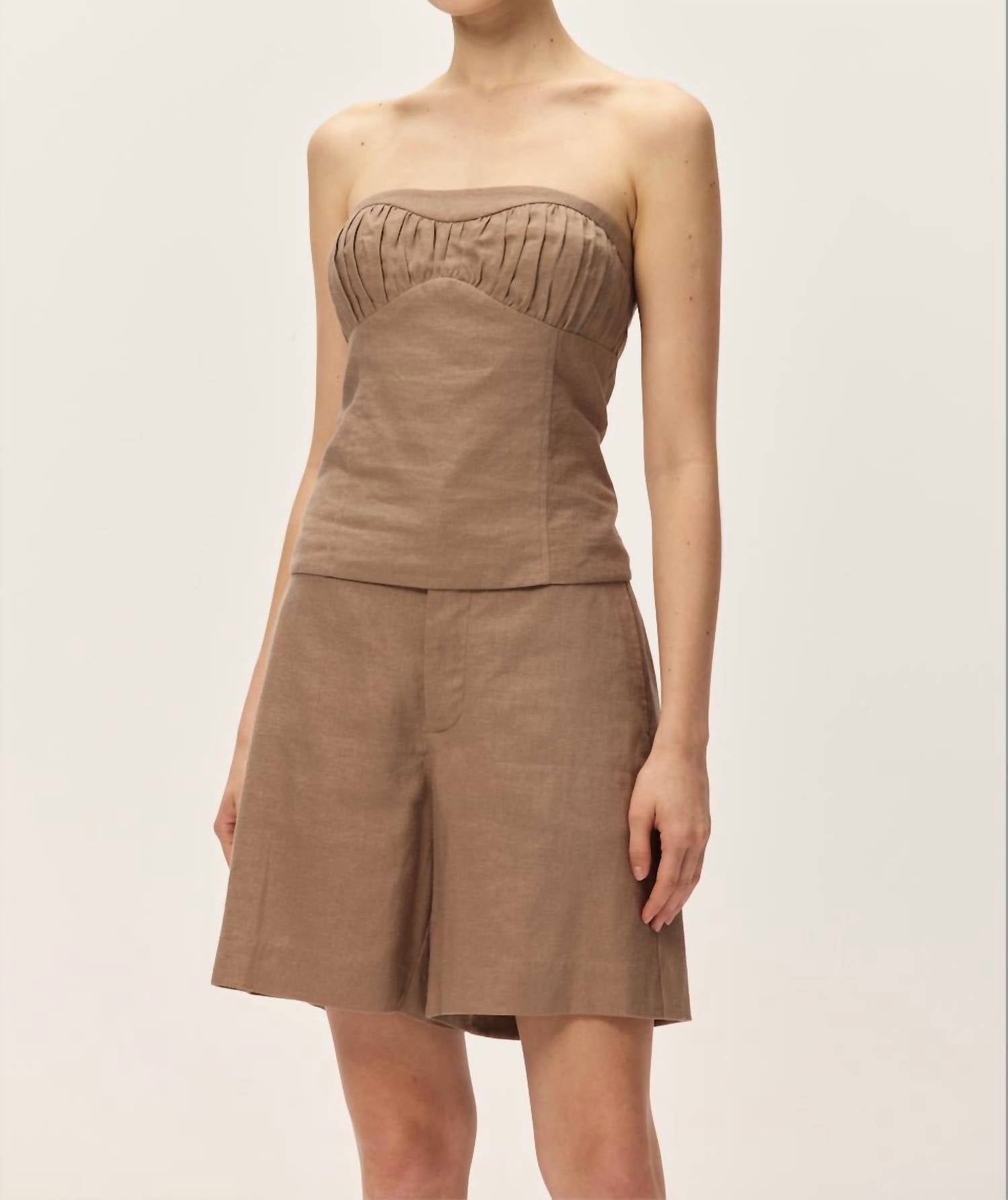 Elodie - Mavi Linen Tube Top