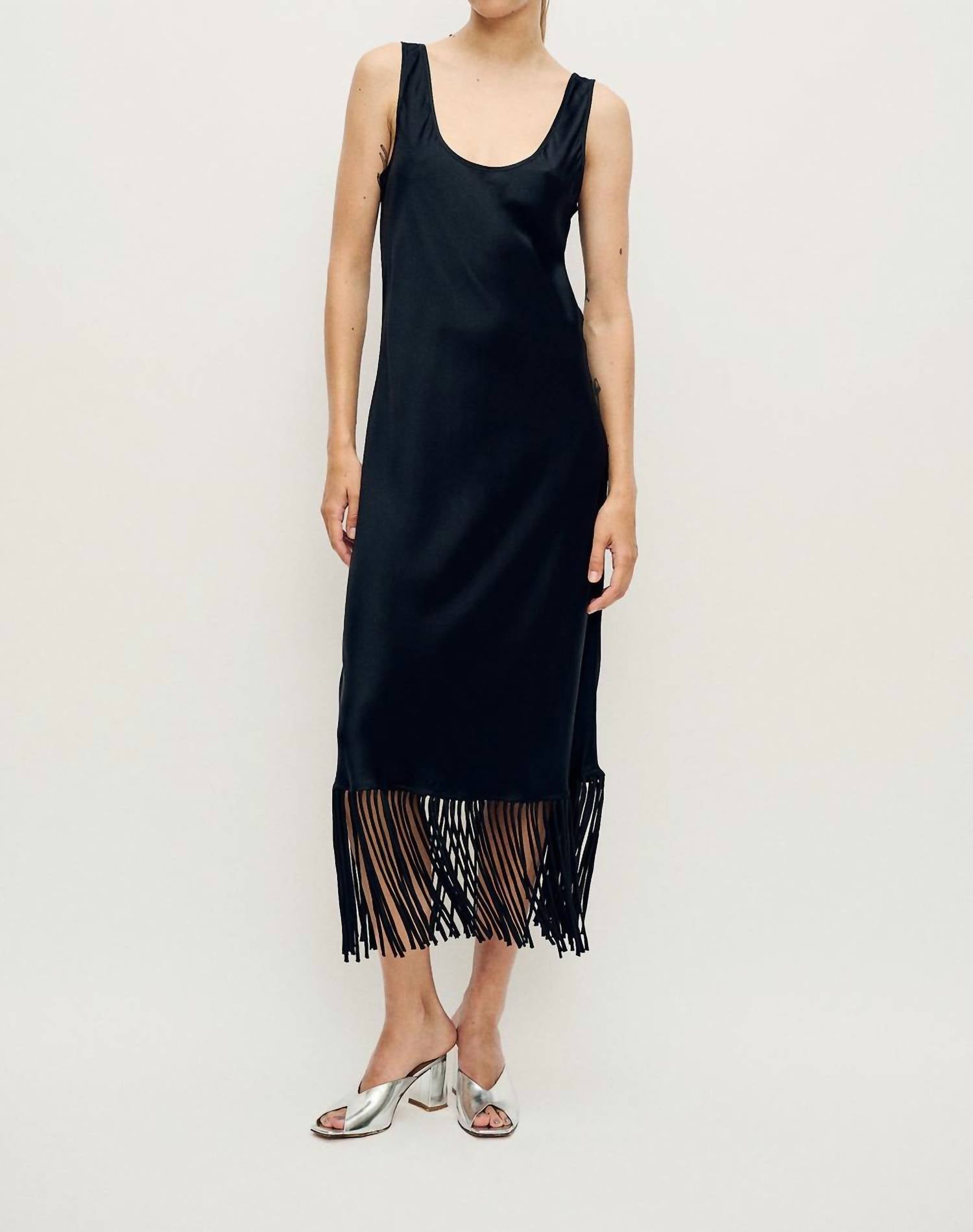 Silk Laundry - Midi Fringe Dress