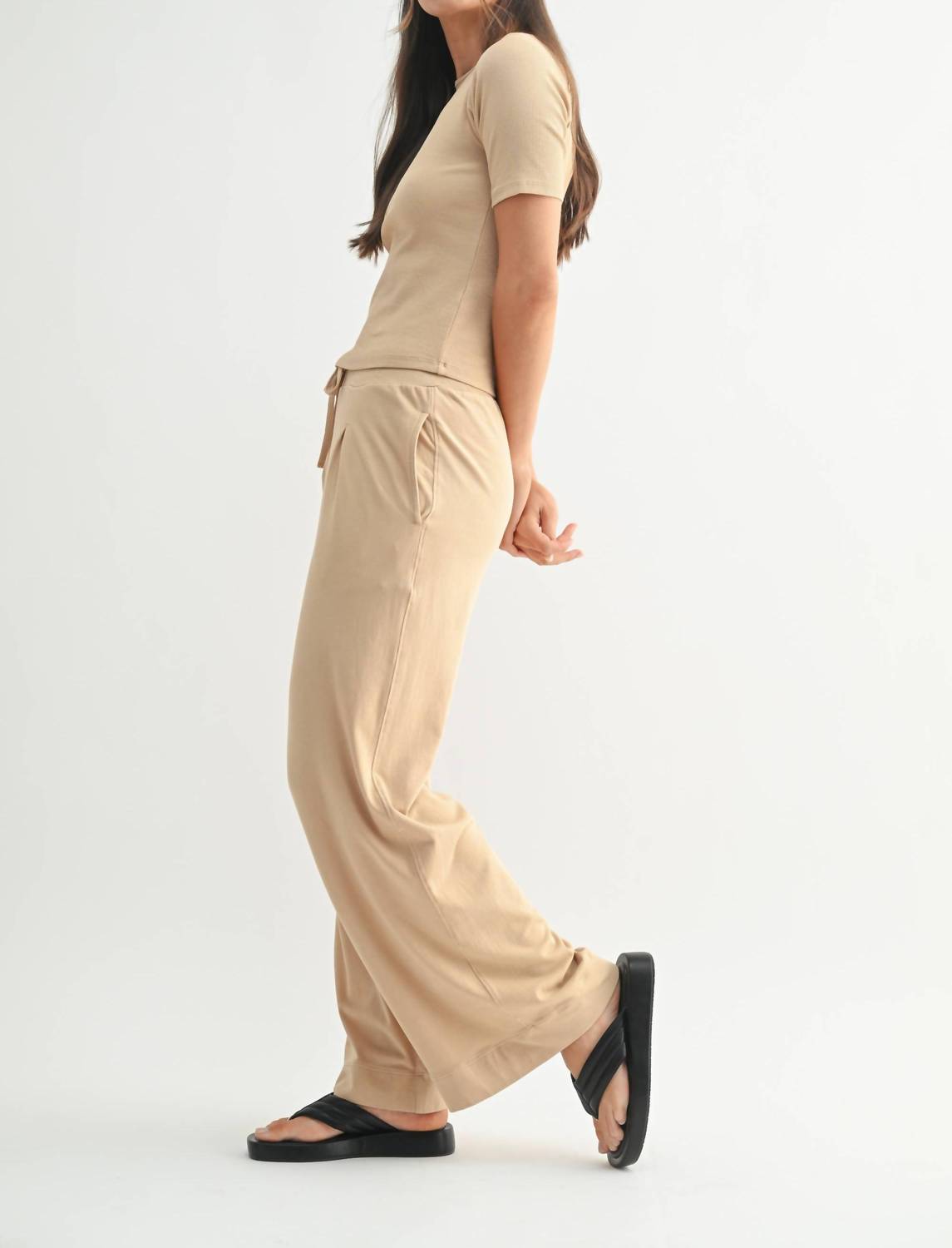 mono b Vintage Ease Pima Cotton Set in taupe - women's sleepwear