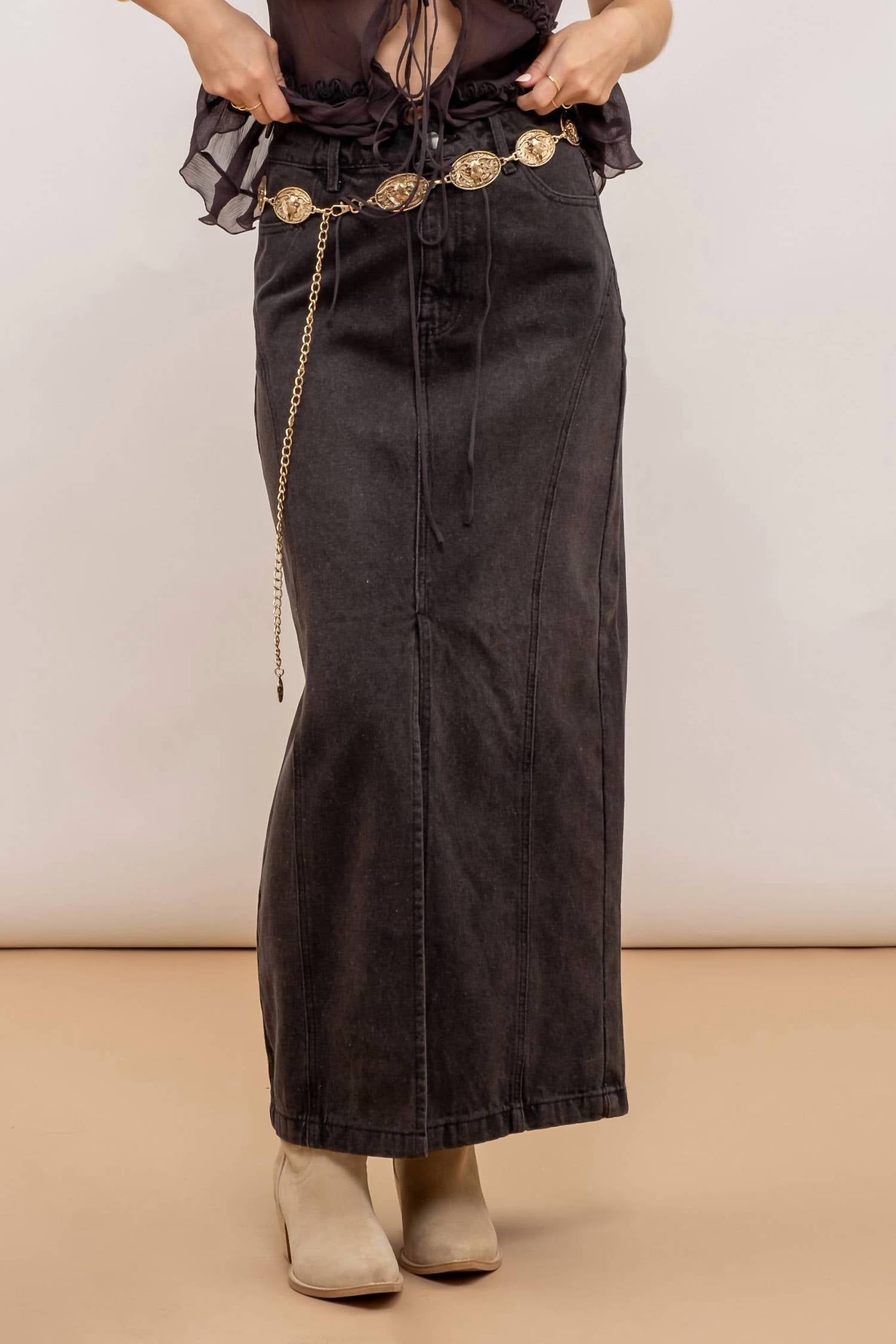 Blu Pepper - Long Pencil Skirt