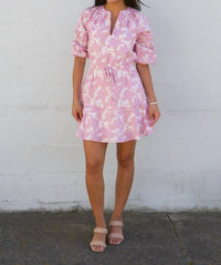 Sugarlips - Bella Floral Split Neck Mini Dress