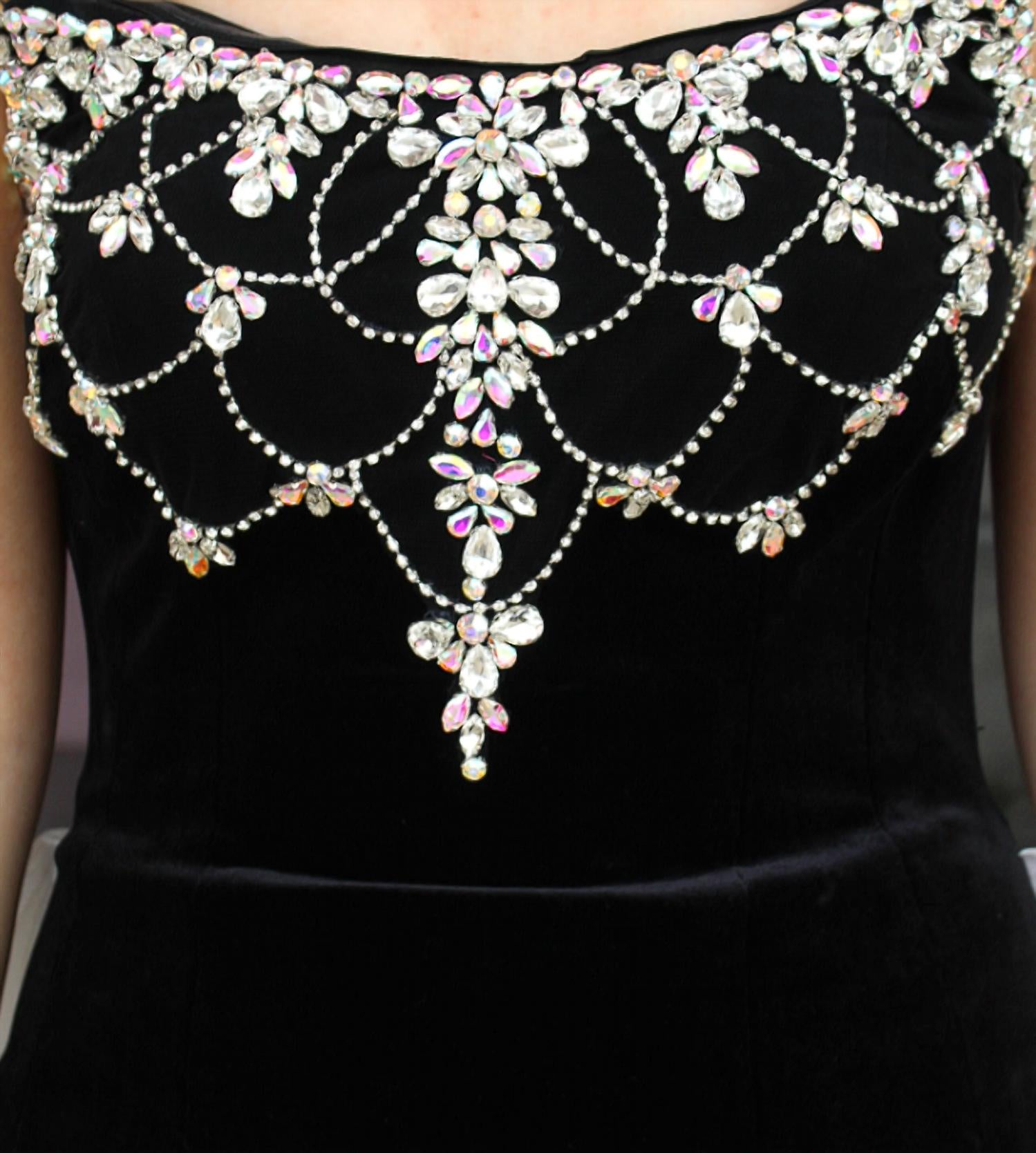 Johnathan Kayne Strapless Organza Gown in black - women's dress - detail view