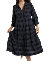 Umgee - Swiss Dot Jacquard Midi Dress