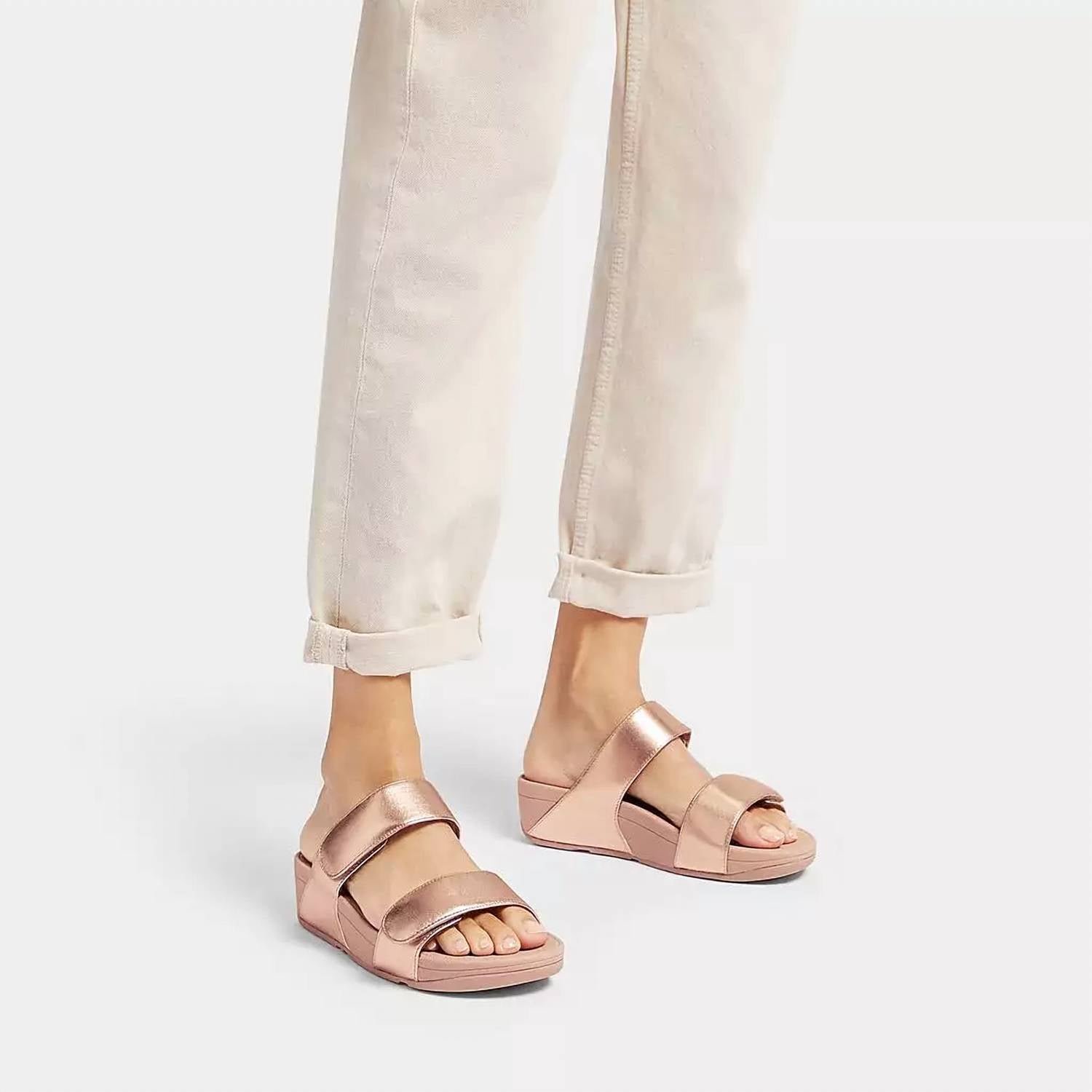 Fitflop - Women's Lulu Adjustable Leather Slides