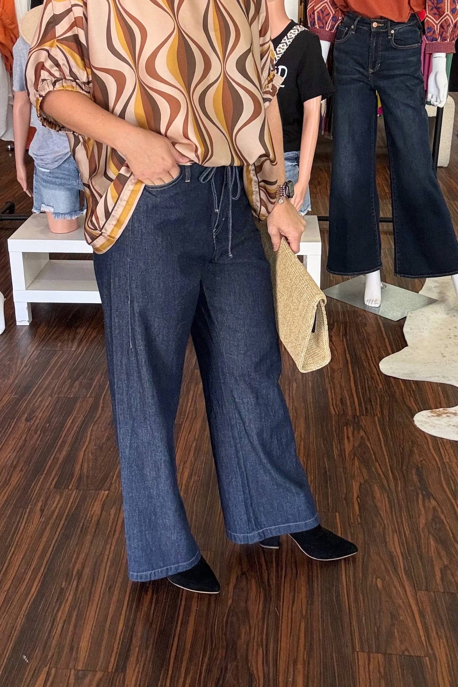 Thml - Denim Elastic Waist Pants