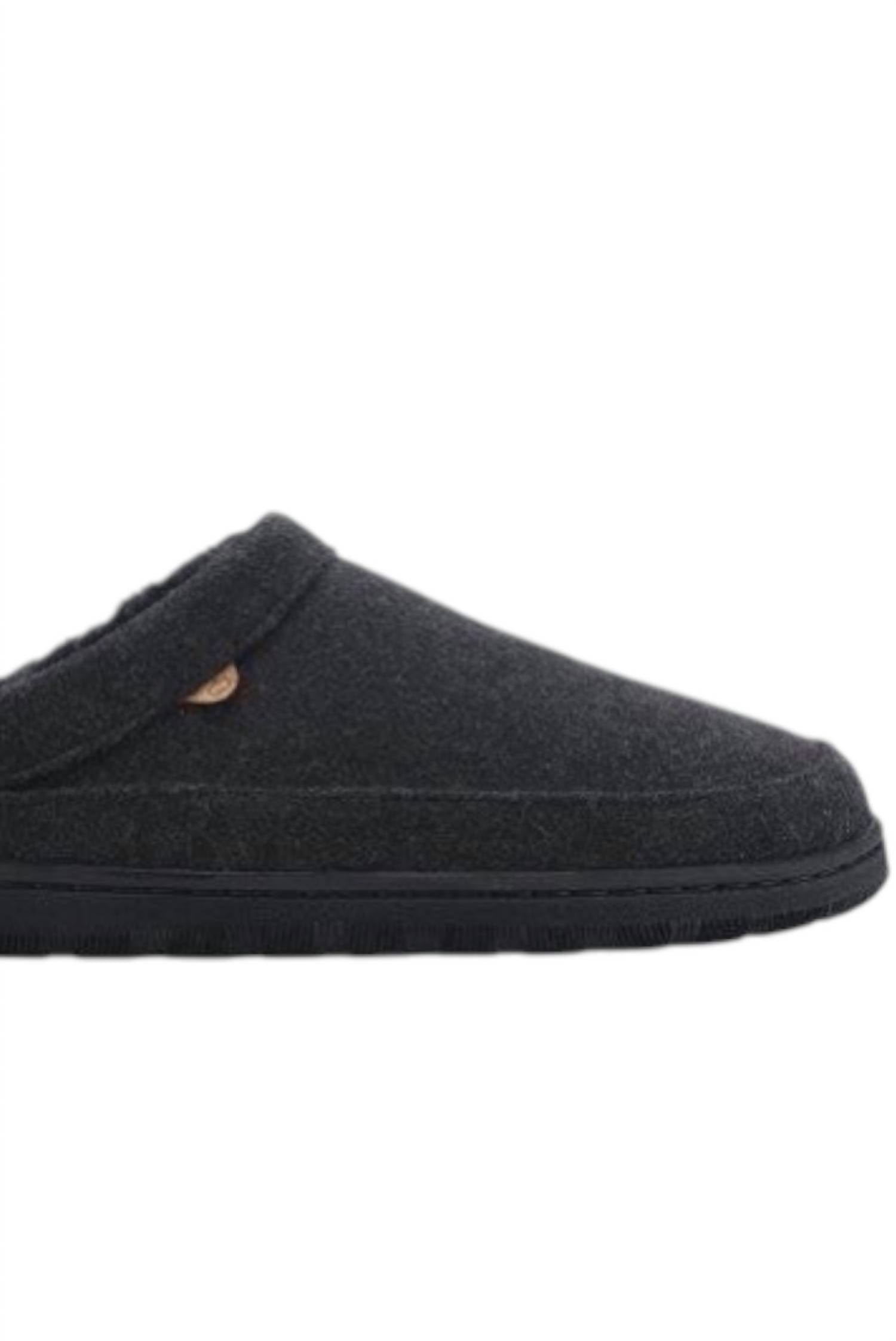 Lamo Men's Julian Clog Ii Slipper in black wool - men's loafer - detail view