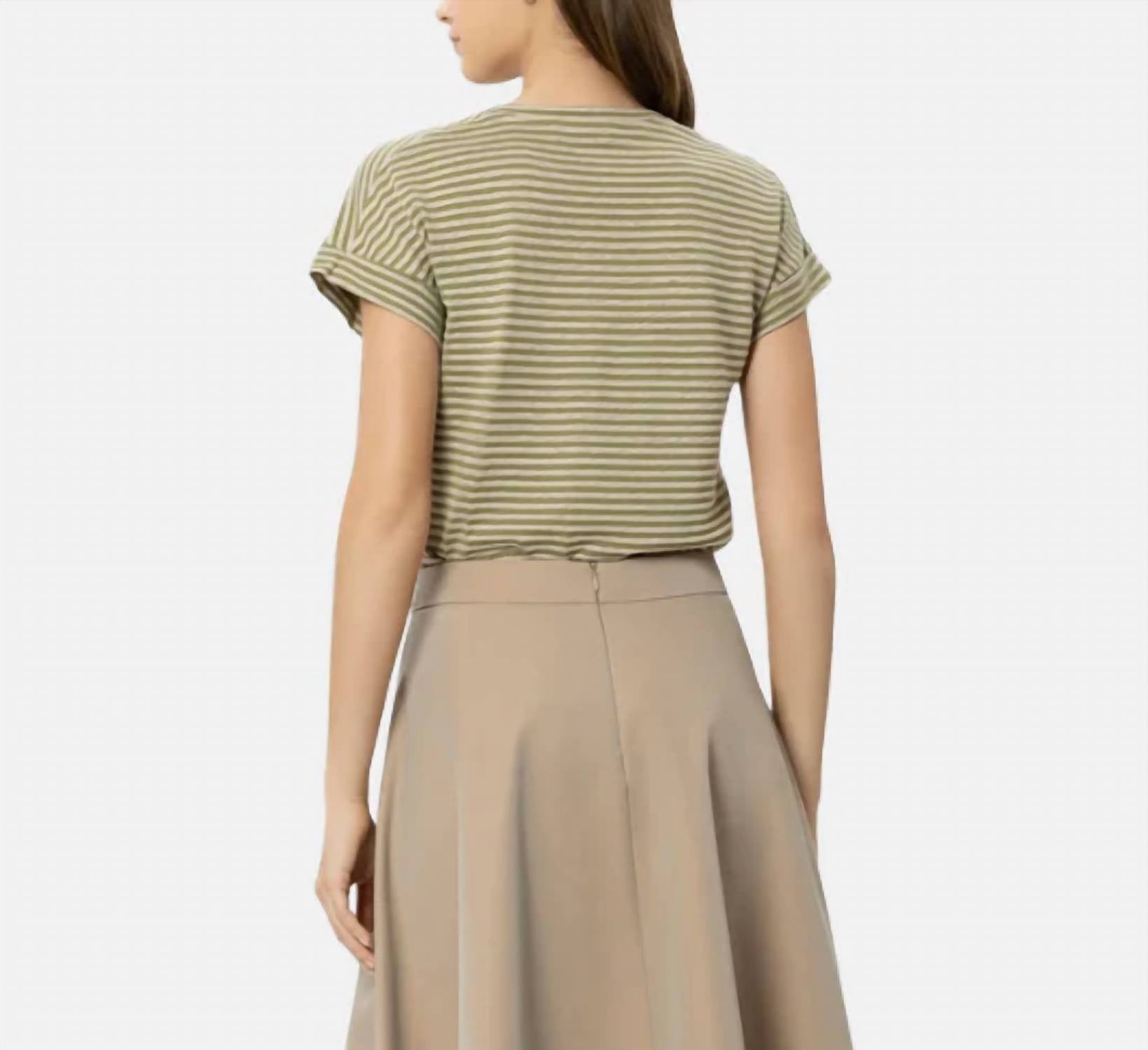 Luisa Cerano - Linen Stripe Short Sleeve T-shirt