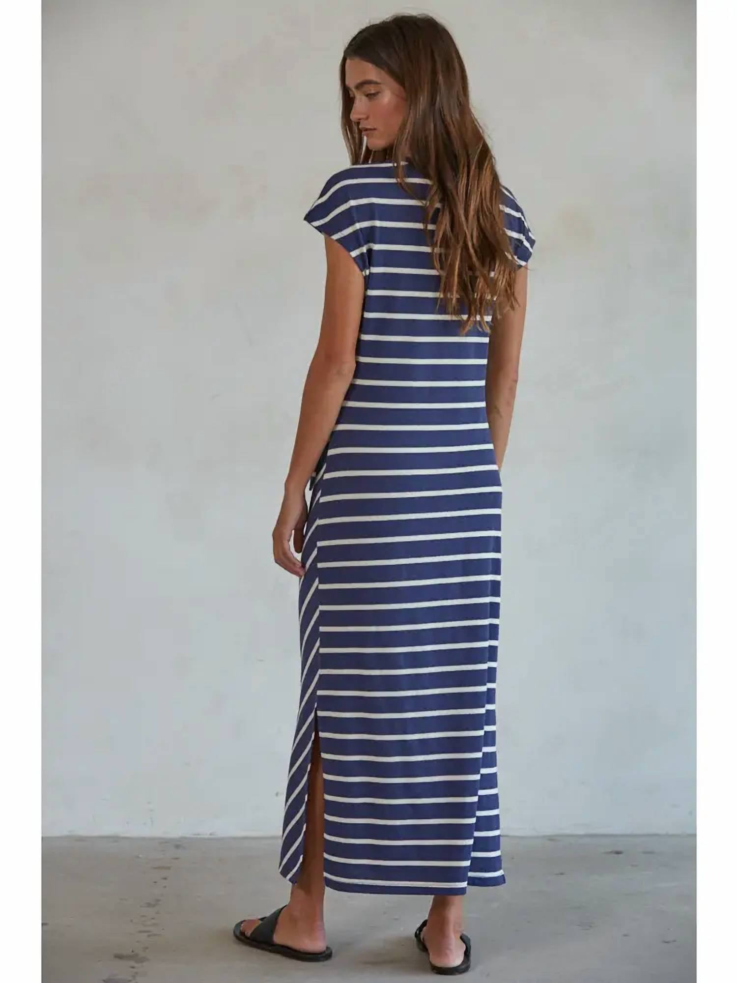 By Together - Knit Cotton Stripe Maxi Dress