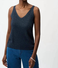 Joseph Ribkoff - Metallic Knitted Camisole With Rhinestones - Plus