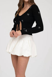 Blu Pepper - Karlie Bow Long Sleeve Top