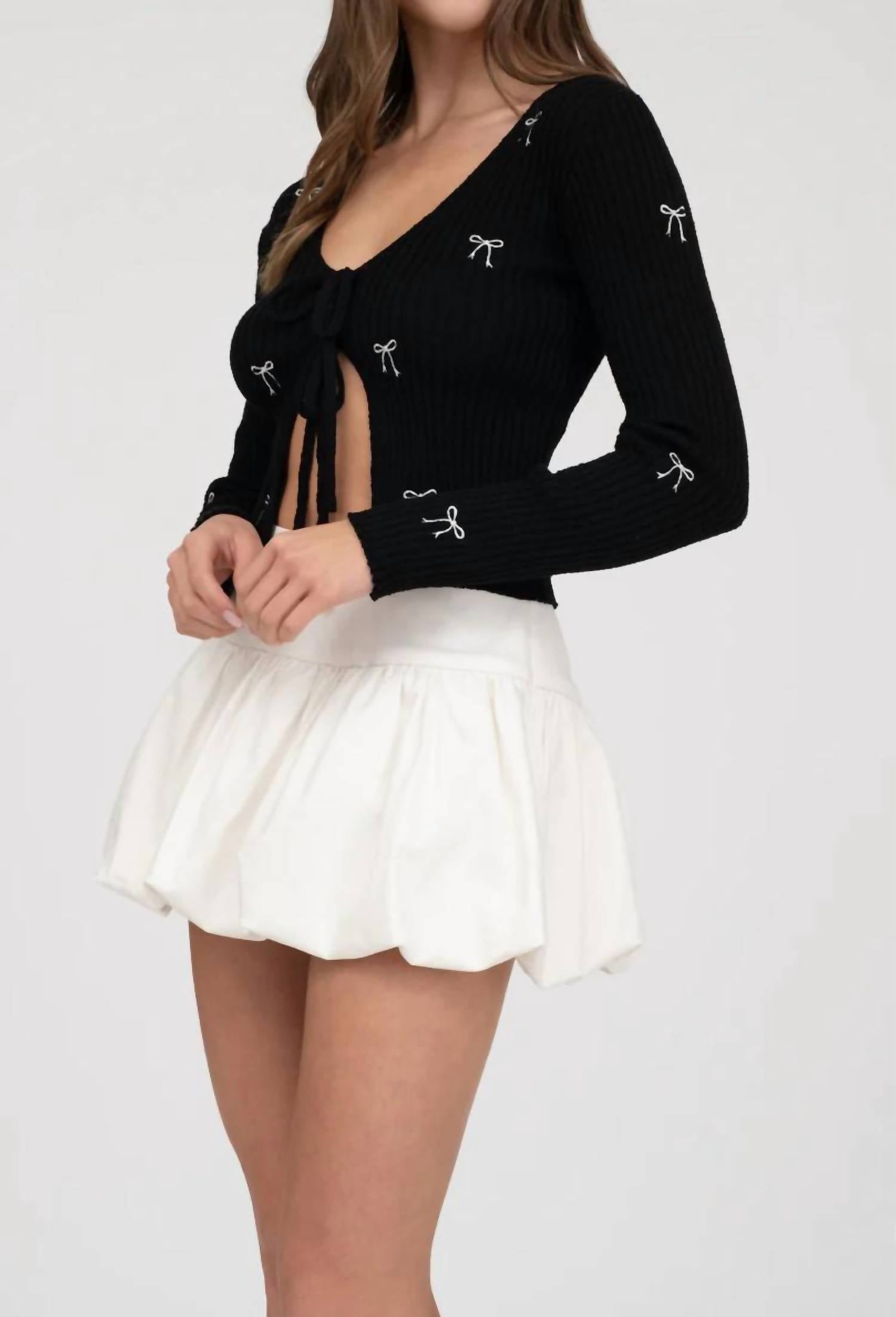 Blu Pepper - Karlie Bow Long Sleeve Top
