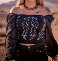 Lucky & Blessed - Boot Stitch Top