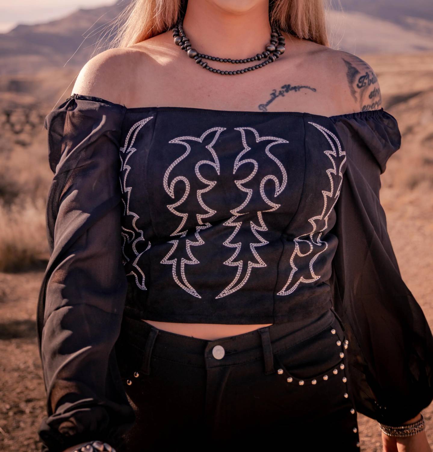 Lucky & Blessed - Boot Stitch Top