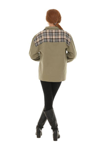 Unishe - Plaid Splicing Jacket