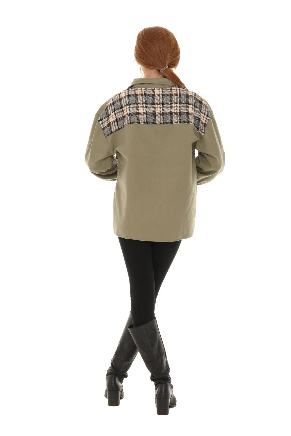 Unishe - Plaid Splicing Jacket