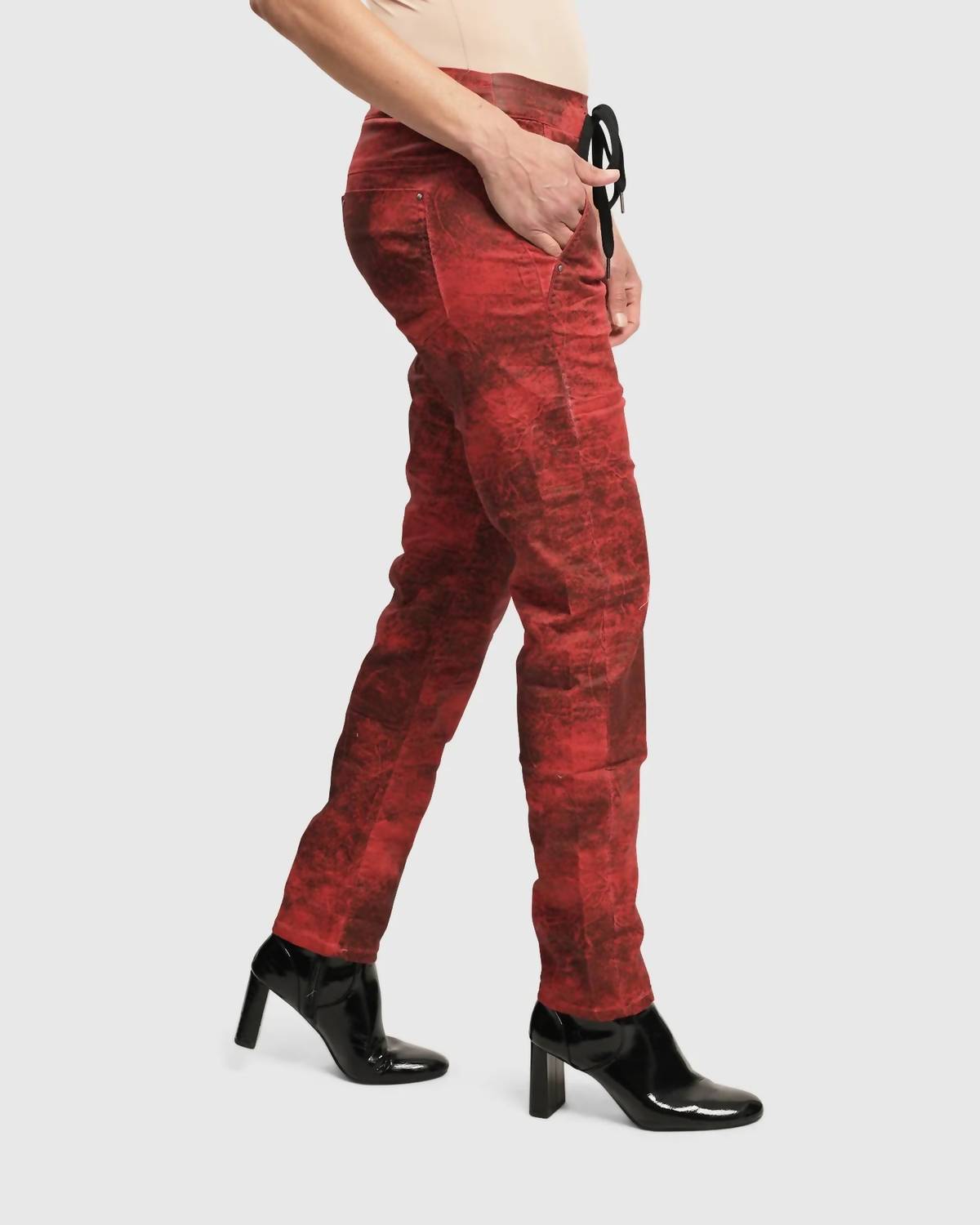 ALEMBIKA Women's Iconic Stretch Jeans in red - women's jeans - view 5