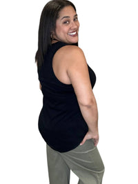 Bobi - Ribbed Curved Hem Tank Top