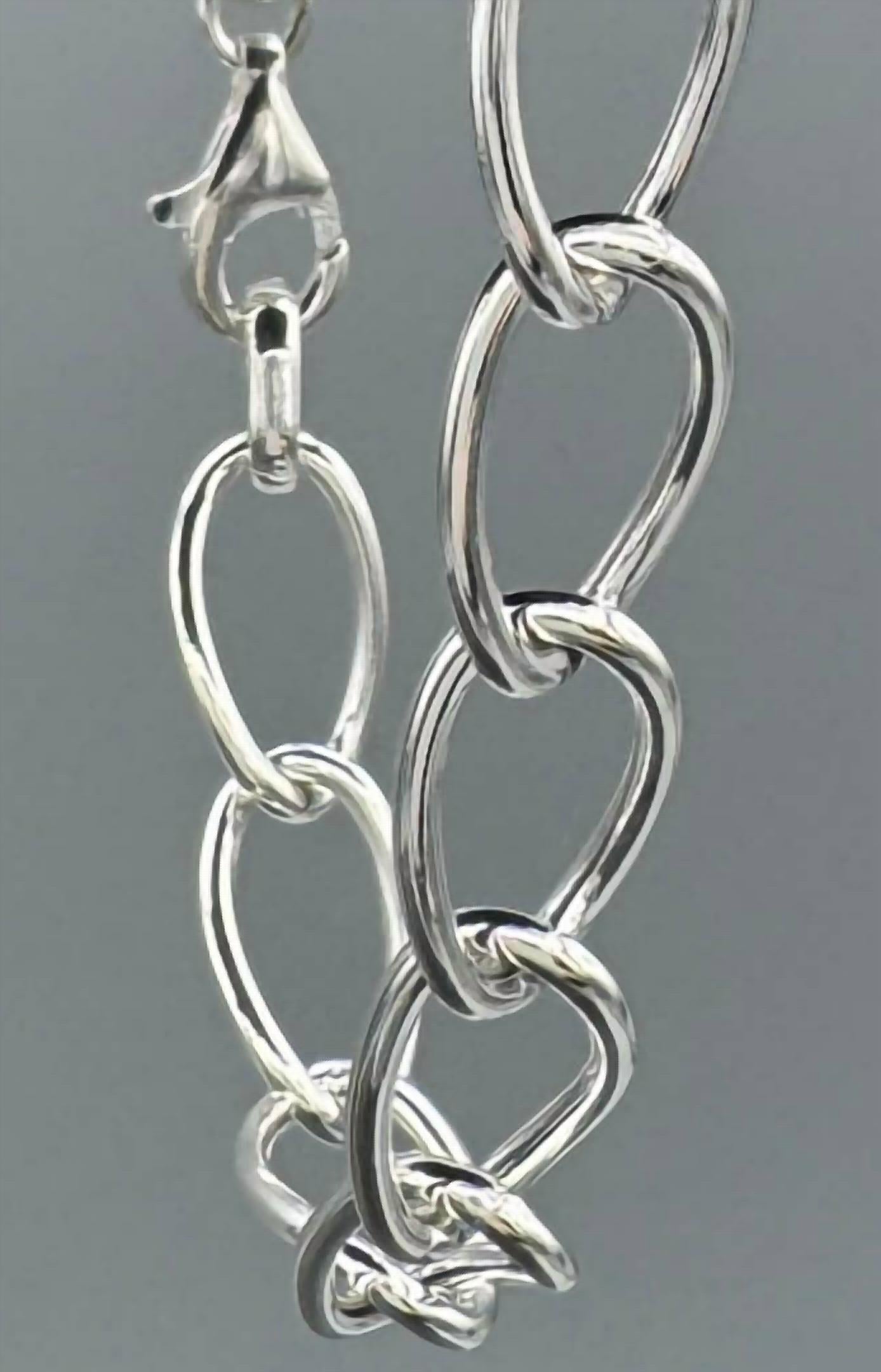 Something Silver - Women's Puffy Large Oval Link Bracelet