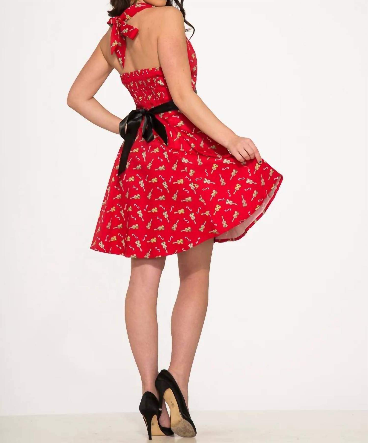 Orchid Bloom - Violin Halter Swing Dress