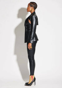 Circular Path - Vegan Leather Cut Out Blazer