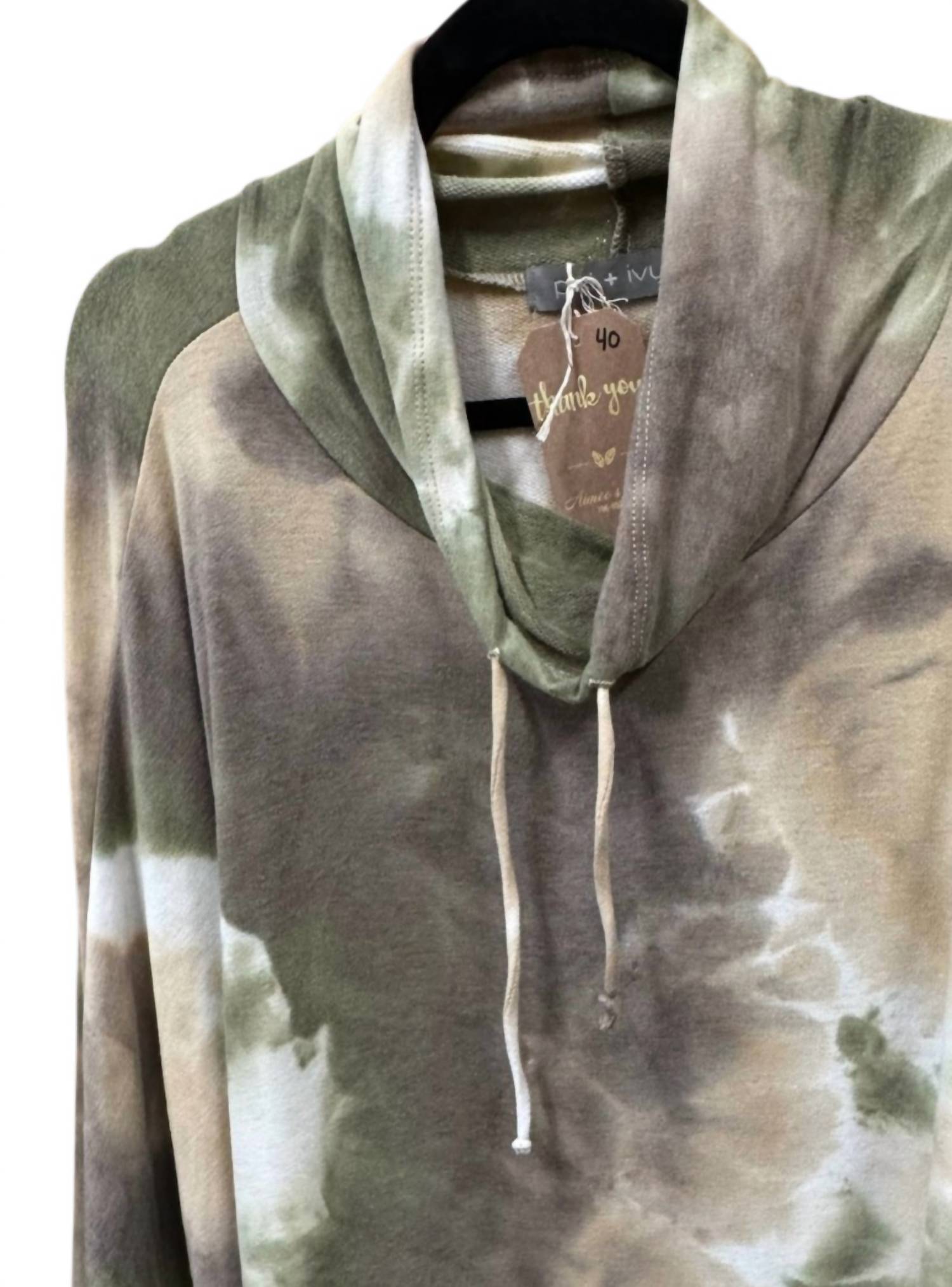 Pixi + Ivy Women's Oversize Tunic Top in camo - women's shirt - detail view