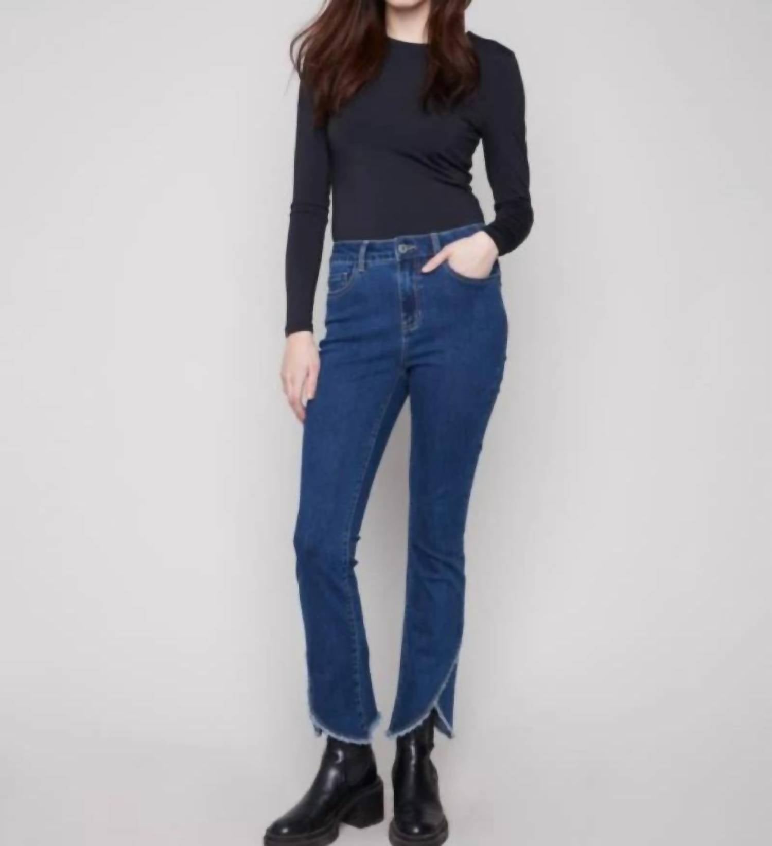 Charlie B - Bootcut Tulip Hem Stretch Denim Pants