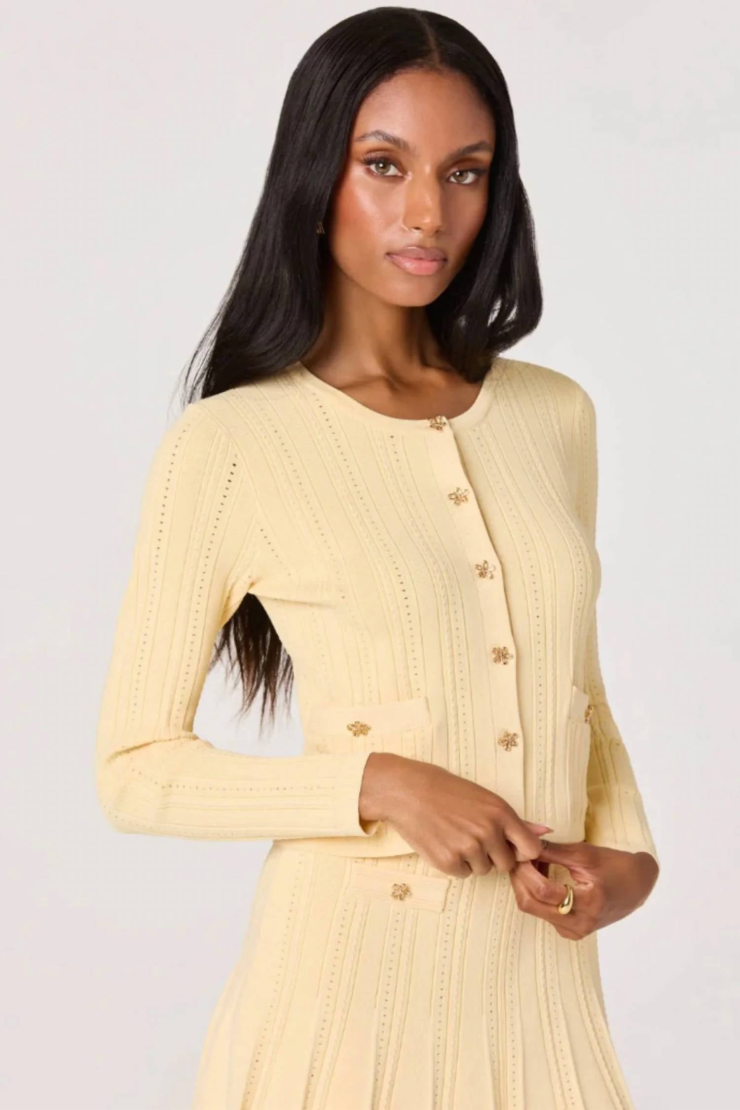 Astr - Myrtle Pointelle Knit Cardigan