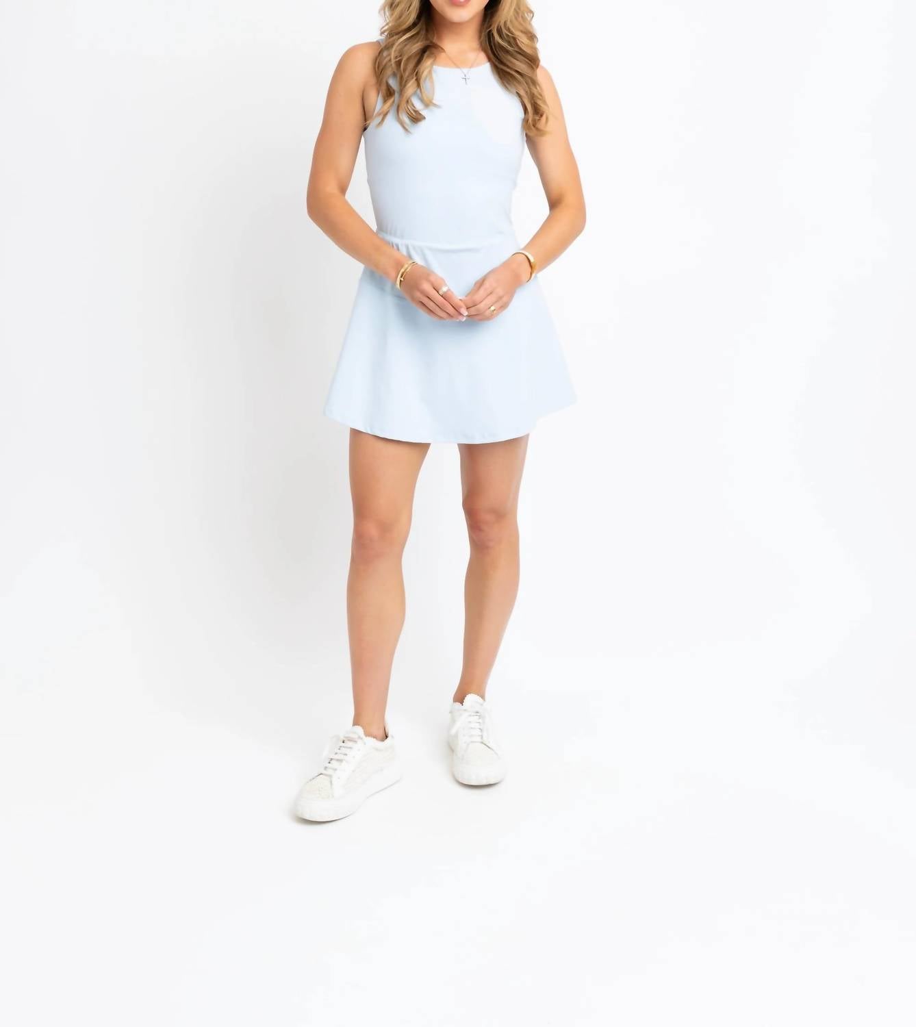 Karlie - Solid Scallop V Back Kourt Dress
