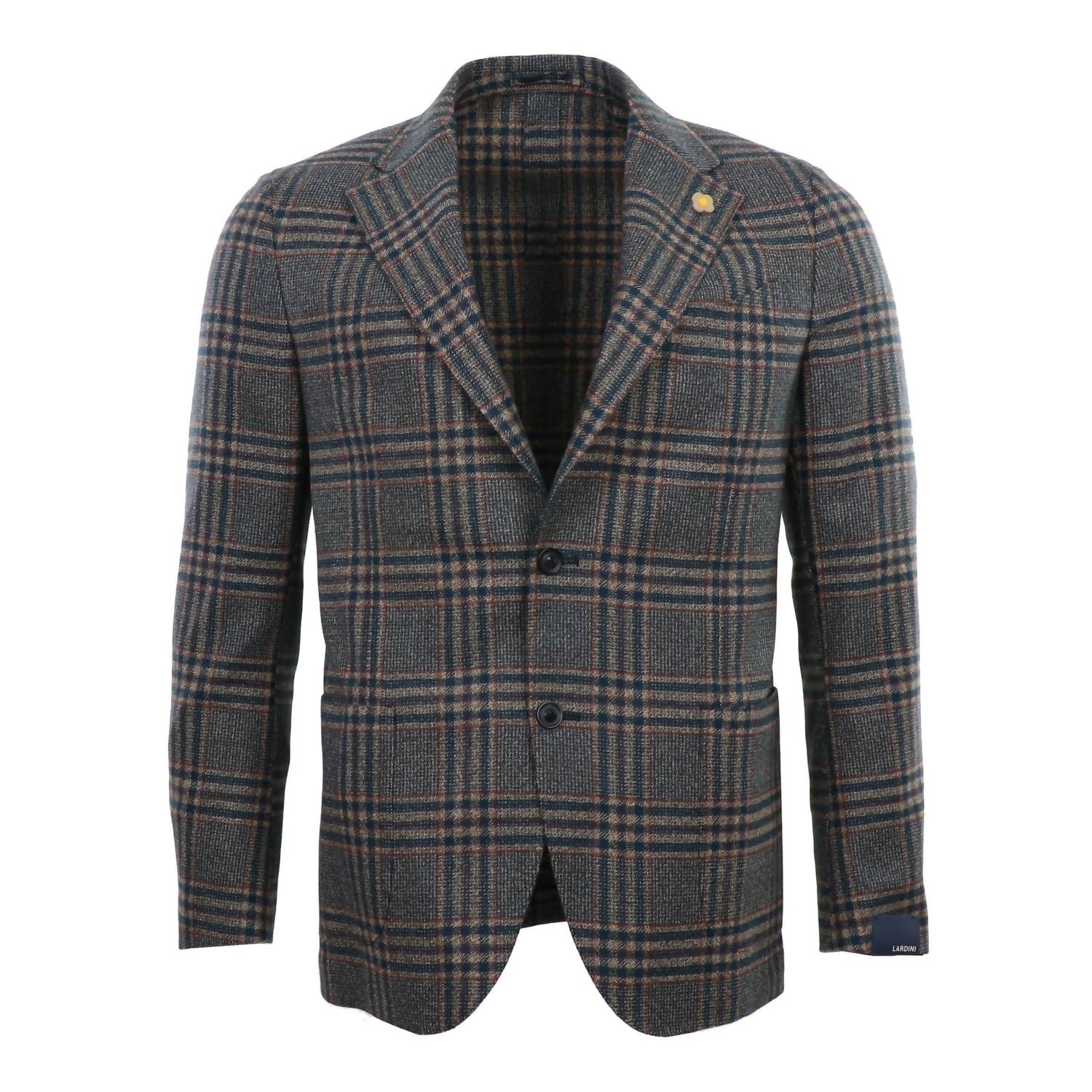 Lardini - Men's Navy Plaid Soft Blazer